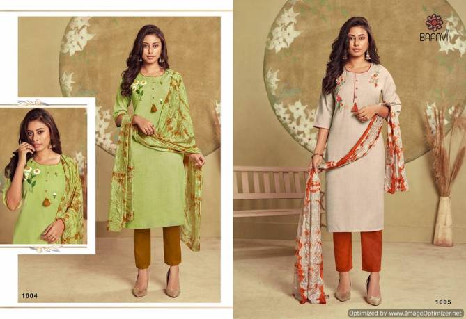 Baanvi Charvi 1 Latest Festive Wear Cotton Embroidered Ready Made Collection
